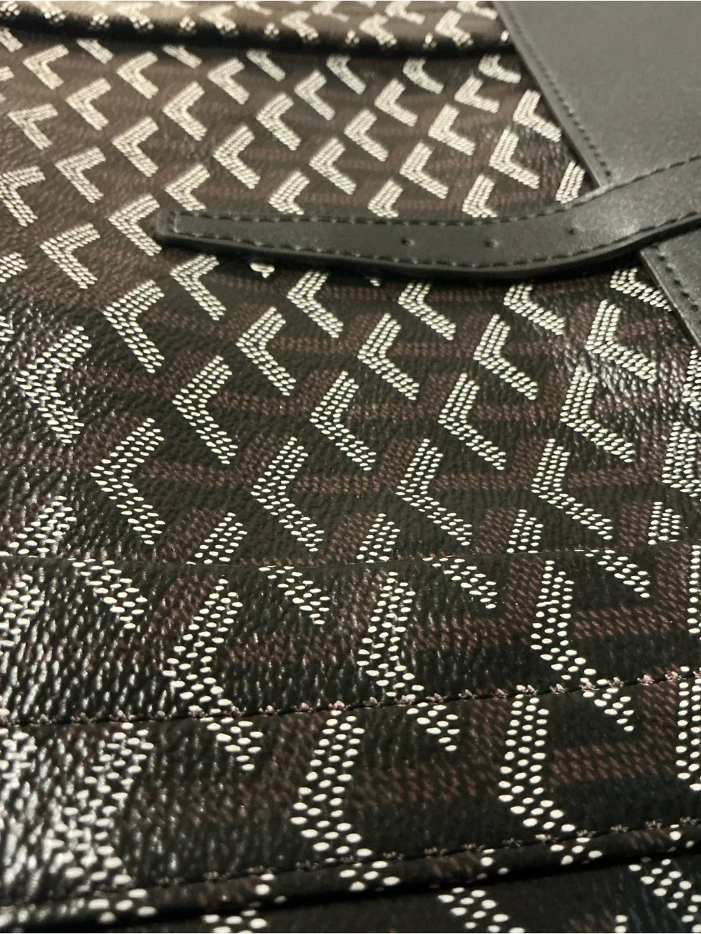 Goyard Black Leather Backpack Clip Strap